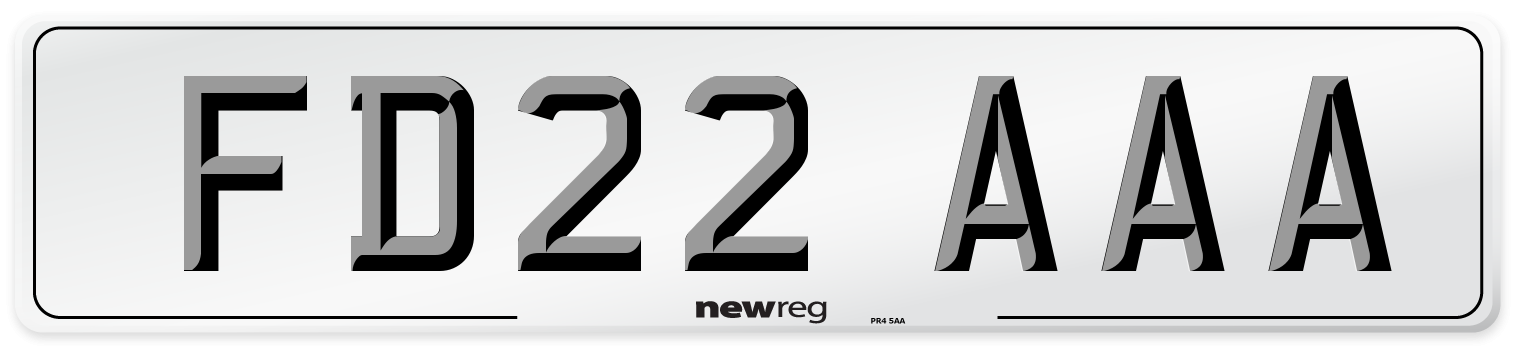 FD22 AAA Number Plate from New Reg